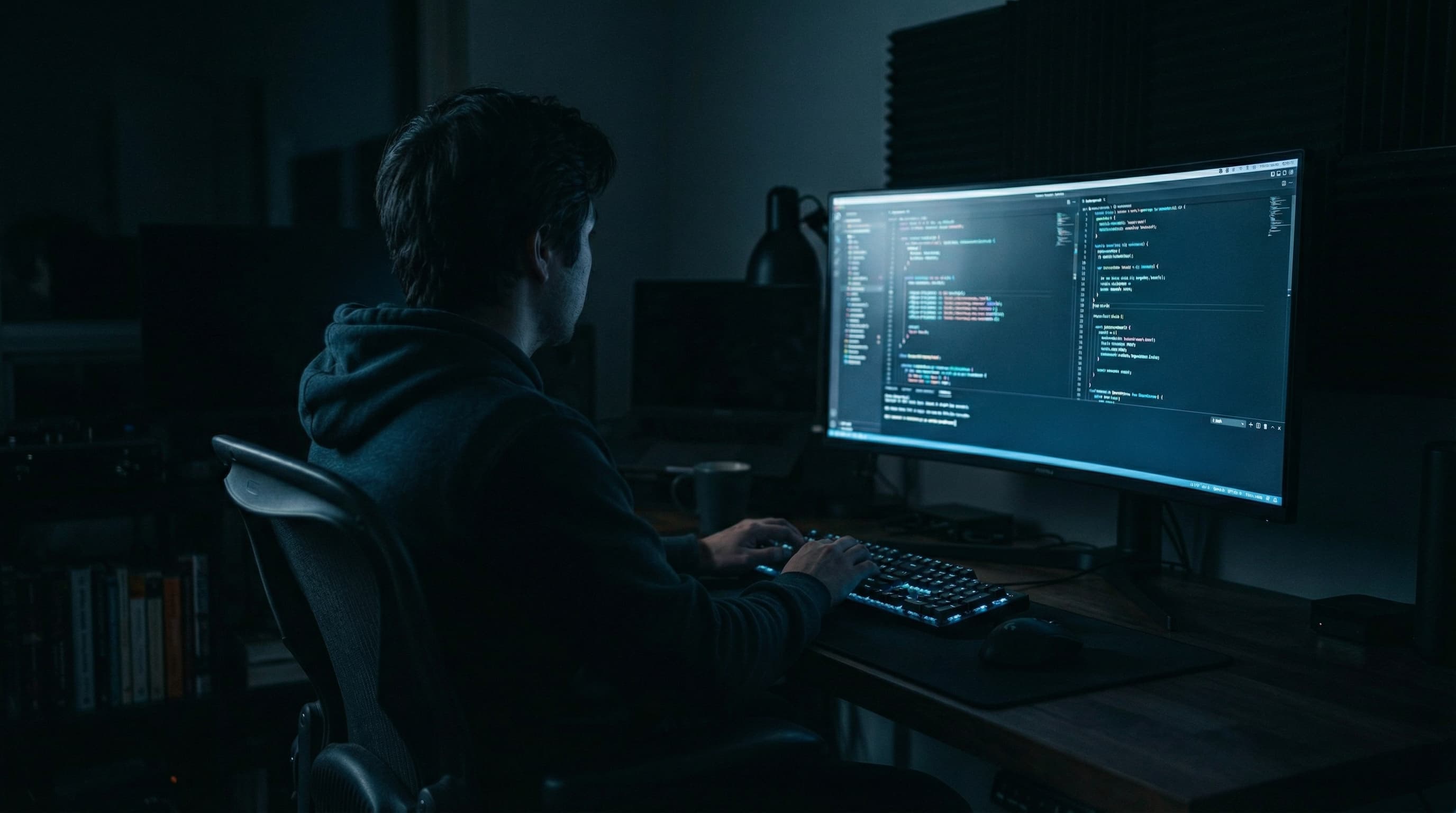 High-end web design and development workspace with structured interface systems